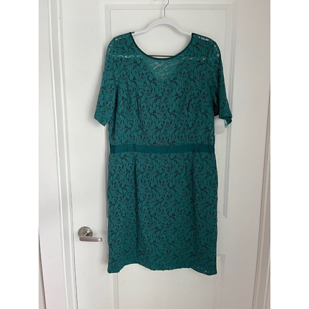Danny & Nicole Green Dress Size 16 NEW